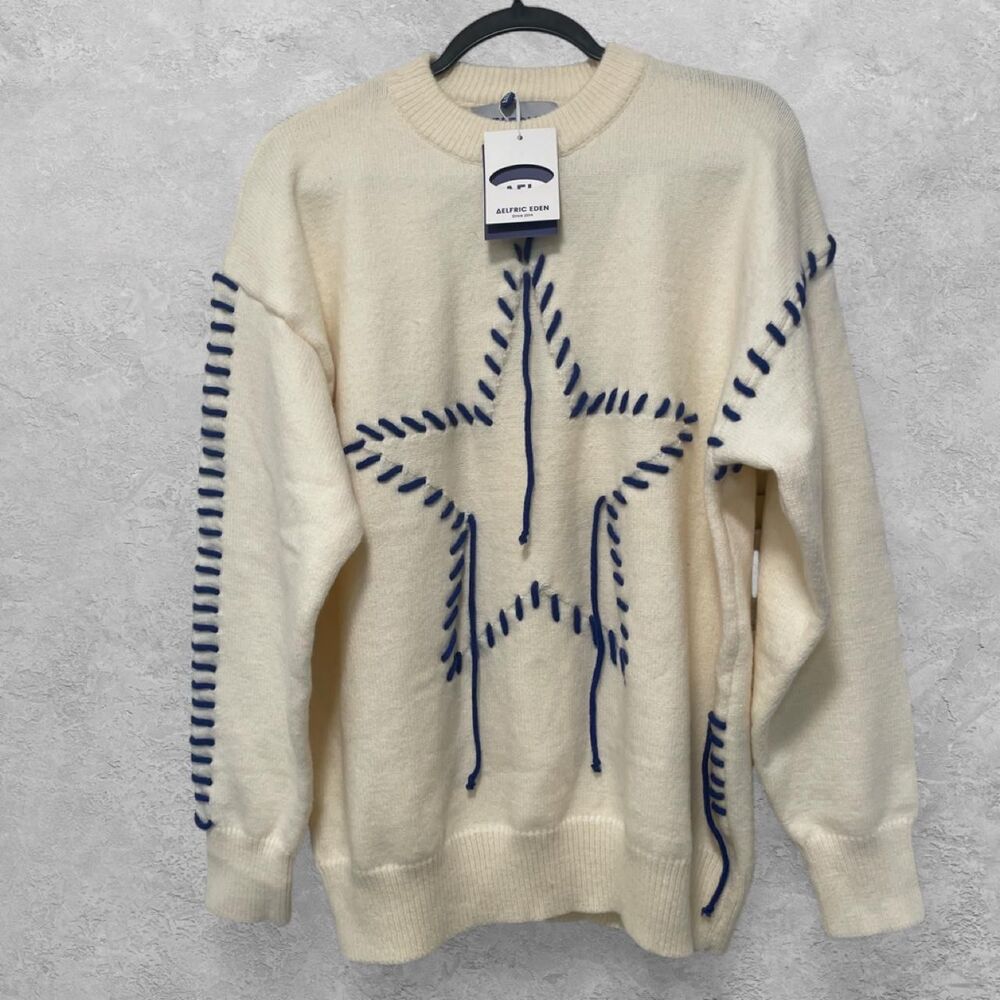 Aelfric Eden Yarn Star Knit Relaxed Sweater XS NWT
